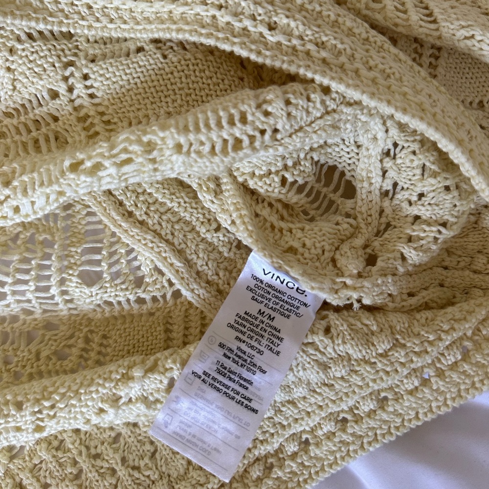 Vince Lace Patchwork Cotton Pullover M - image 5